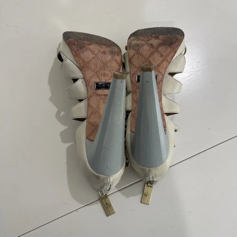 L.A.M.B Gwen Stefani LAMB DAVIN Natural Leather Strappy Pumps Size 8.5